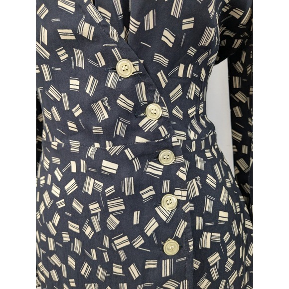 Rouje Dress Gabin Wrap Navy Elegant Timeless Old Money Quiet Luxury Preppy A007 - Picture 4 of 11